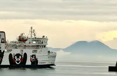 An ocean ferry ride, volcanic ruins, vibrant Nagasaki, and a night-time ropeway viewpoint.