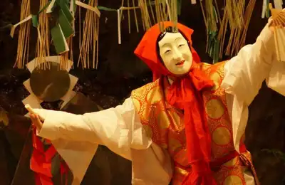 Traditional crystal-growing huts, a suspension-bridge viewpoint, a riverside cave shrine, and a sacred dance at a 1,900-year-old shrine.