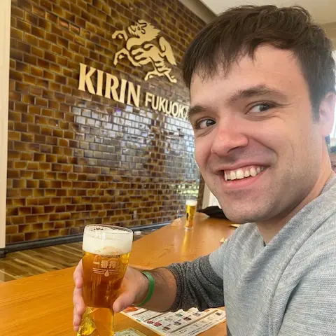 Layton at the Kirin Beer Factory in Asakura, Fukuoka